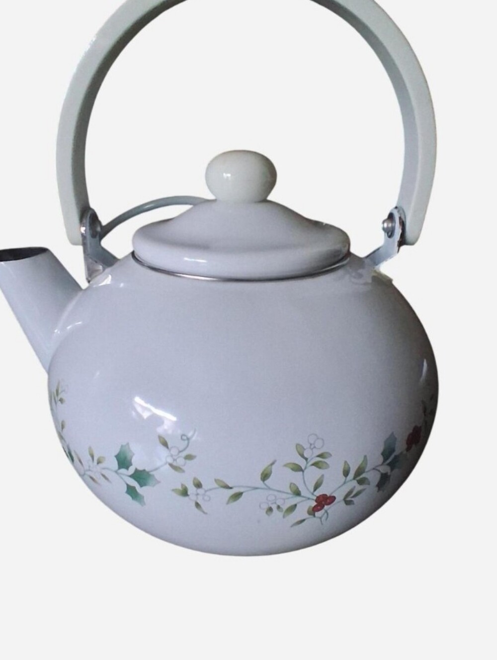 Pfaltzgraff White Ceramic Winterberry Teapot - Vintage